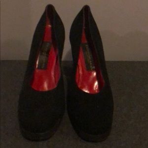 Black Donna Karan suede pumps